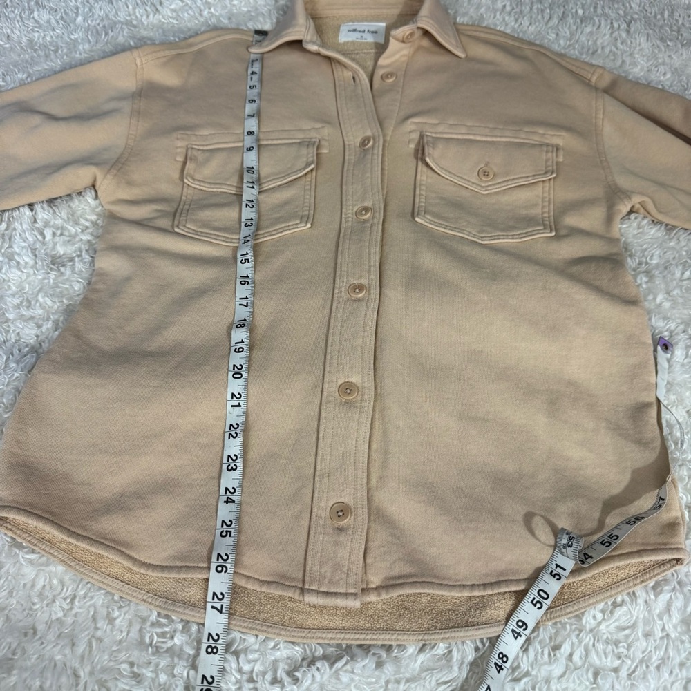 Wilfred Free Aritzia The Organic Cotton Shirt Jacket Shacket Beige Oversized XS - Picture 5 of 12